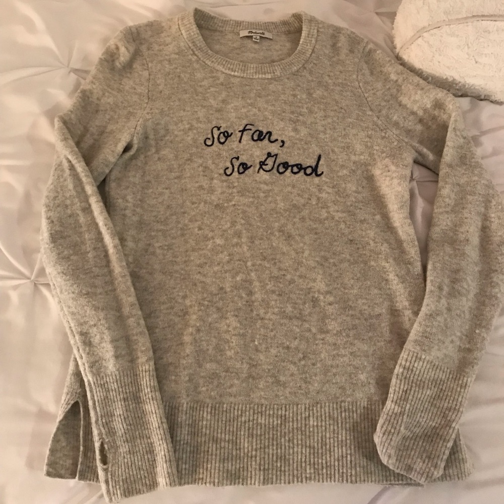 Very soft, heathered grey sweater from madewell